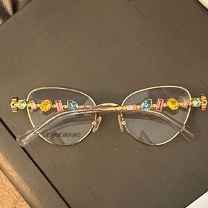 Swarovski Women's Glasses with Gold Frame and multi colored Accents never used